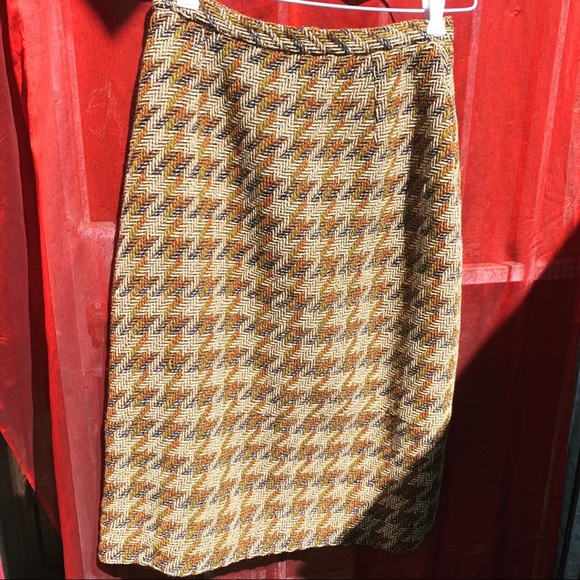 Vintage houndstooth wool skirt (s) handmade - Picture 4 of 5